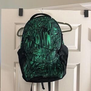 The North Face Green and Black Patterned Backpack
